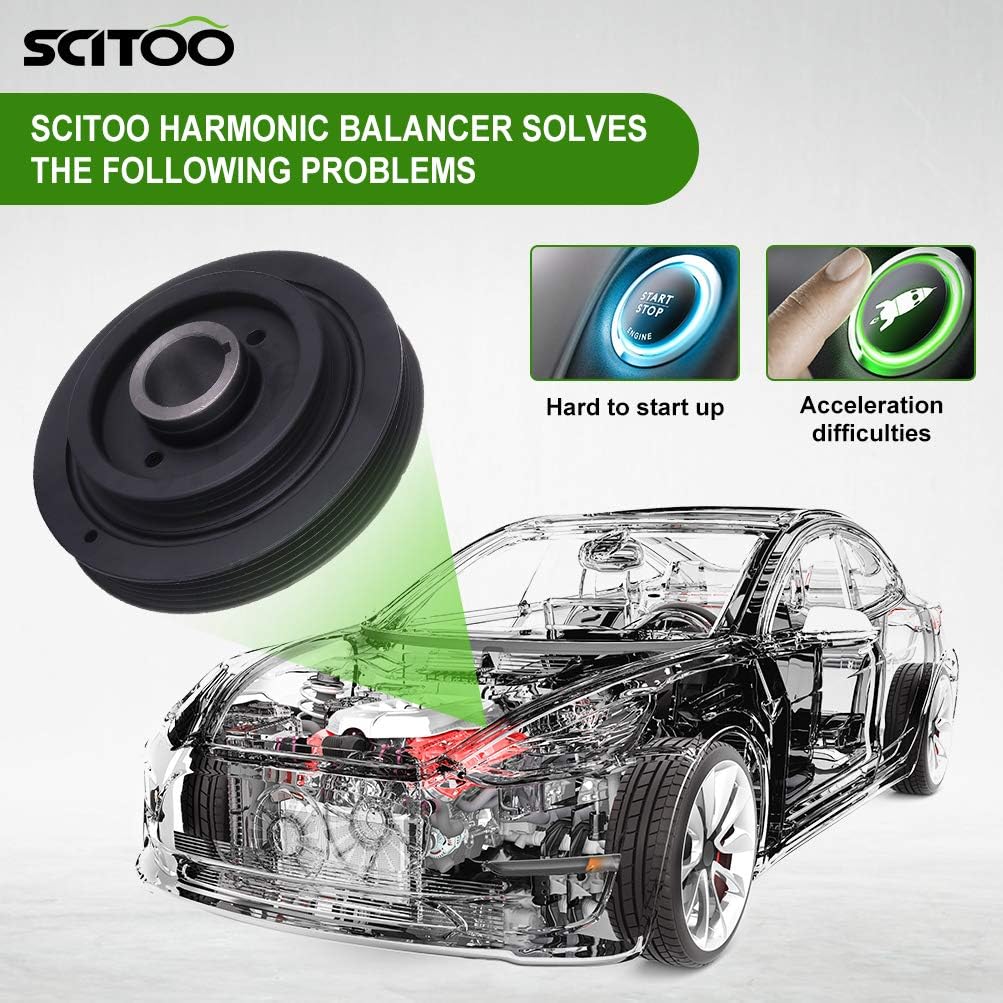 SCITOO 1340875030 594-141 309-50131B Harmonic Balancer Crankshaft Pulley Fits 1996-2000 for Toyota 4Runner 1994-1998 for Toyota T100 1995-2004 for Toyota Tacoma