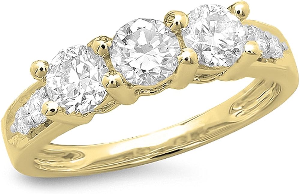 Dazzlingrock Collection 1.33 Carat (ctw) 14K Gold Round Diamond Ladies Anniversary Wedding Band Stackable Ring