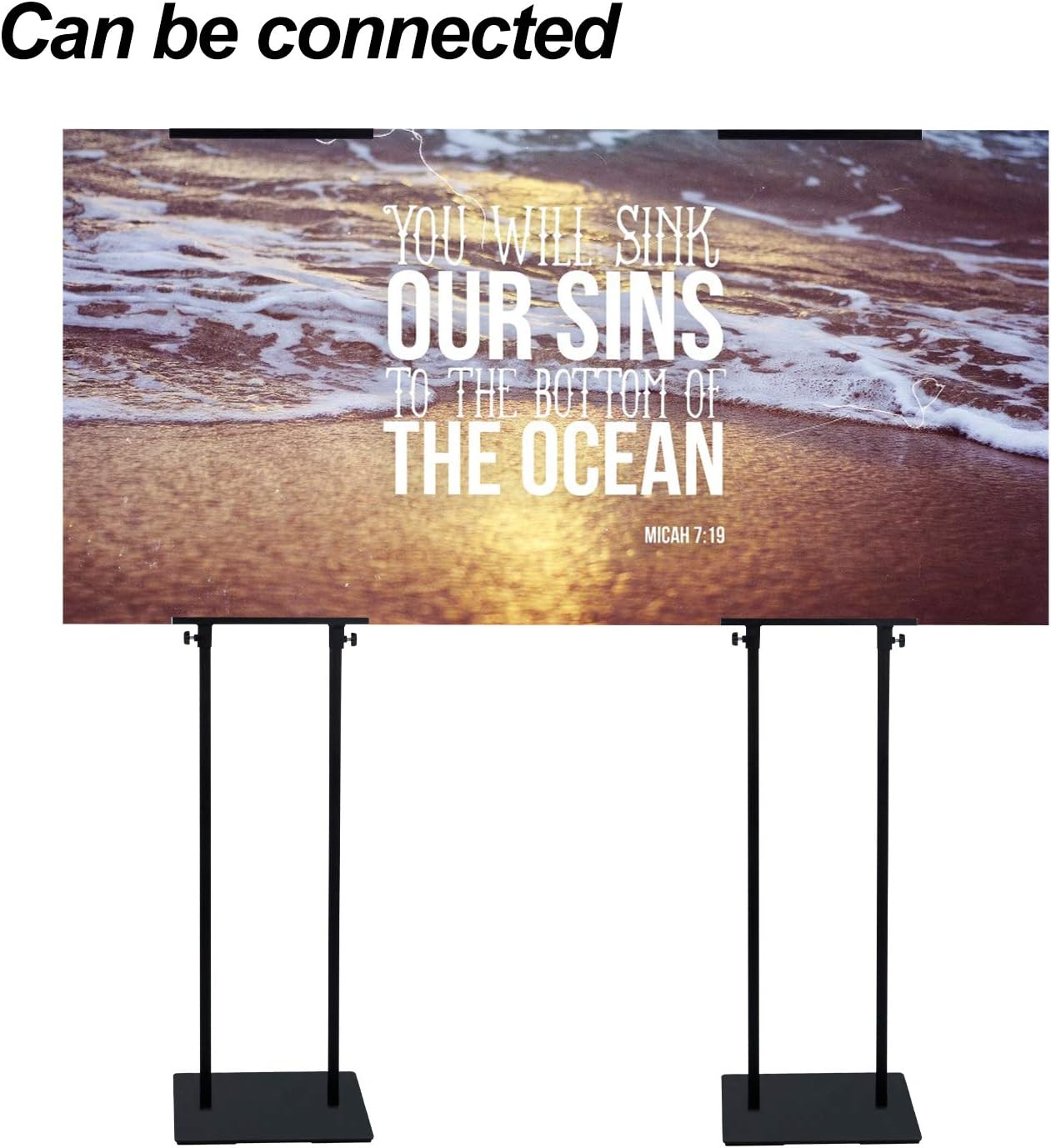 Klvied Heavy Duty Poster Stand with Non-Slip Mat Base, Adjustable Pedestal Sign Stand Up to 78 inch, Double Side Floor Banner Stand for Board & Foam Display Pack of 2