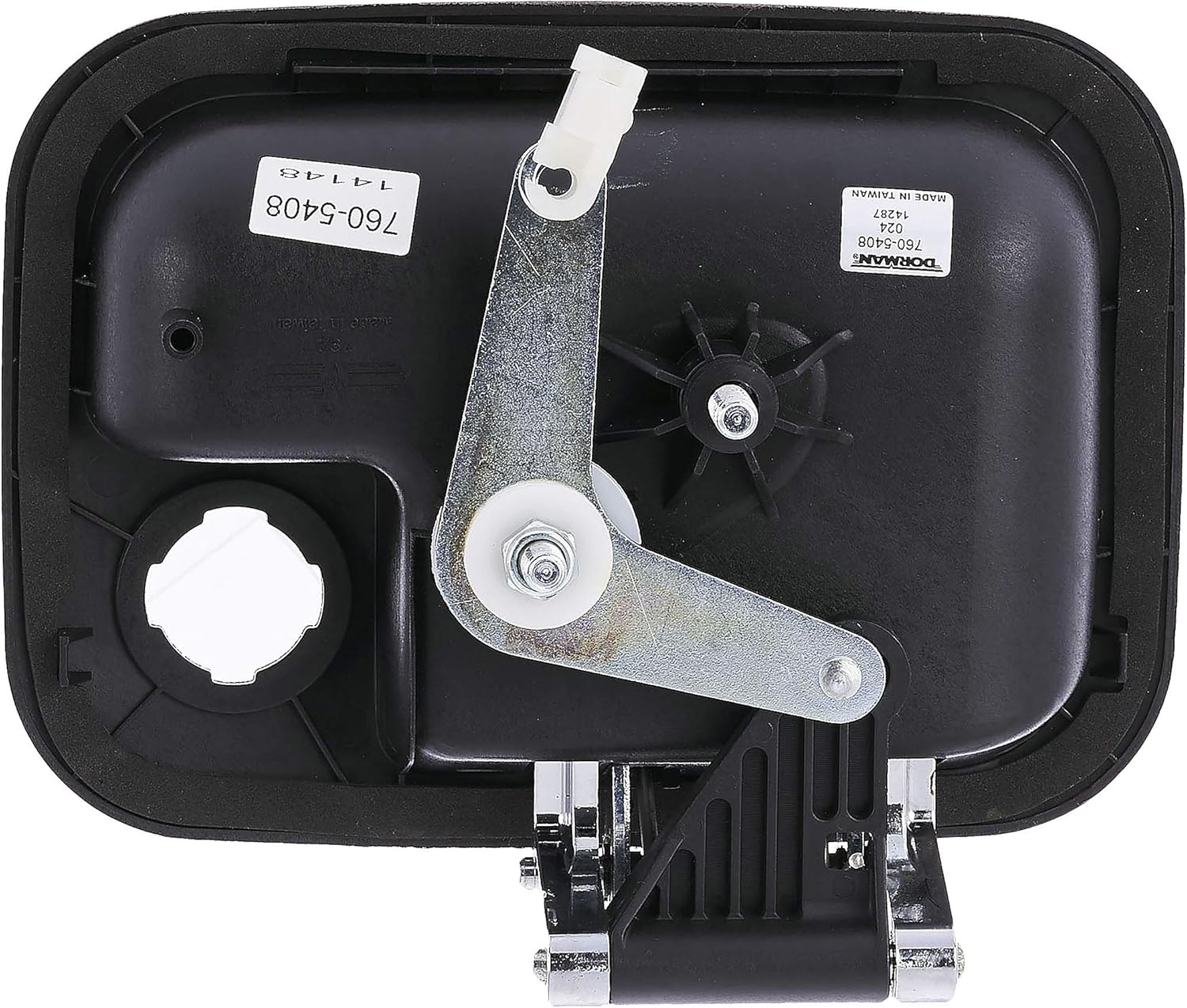 Dorman 760-5408 Front Passenger Side Exterior Door Handle Compatible with Select Kenworth / Peterbilt Models, Chrome Lever and Black Housing