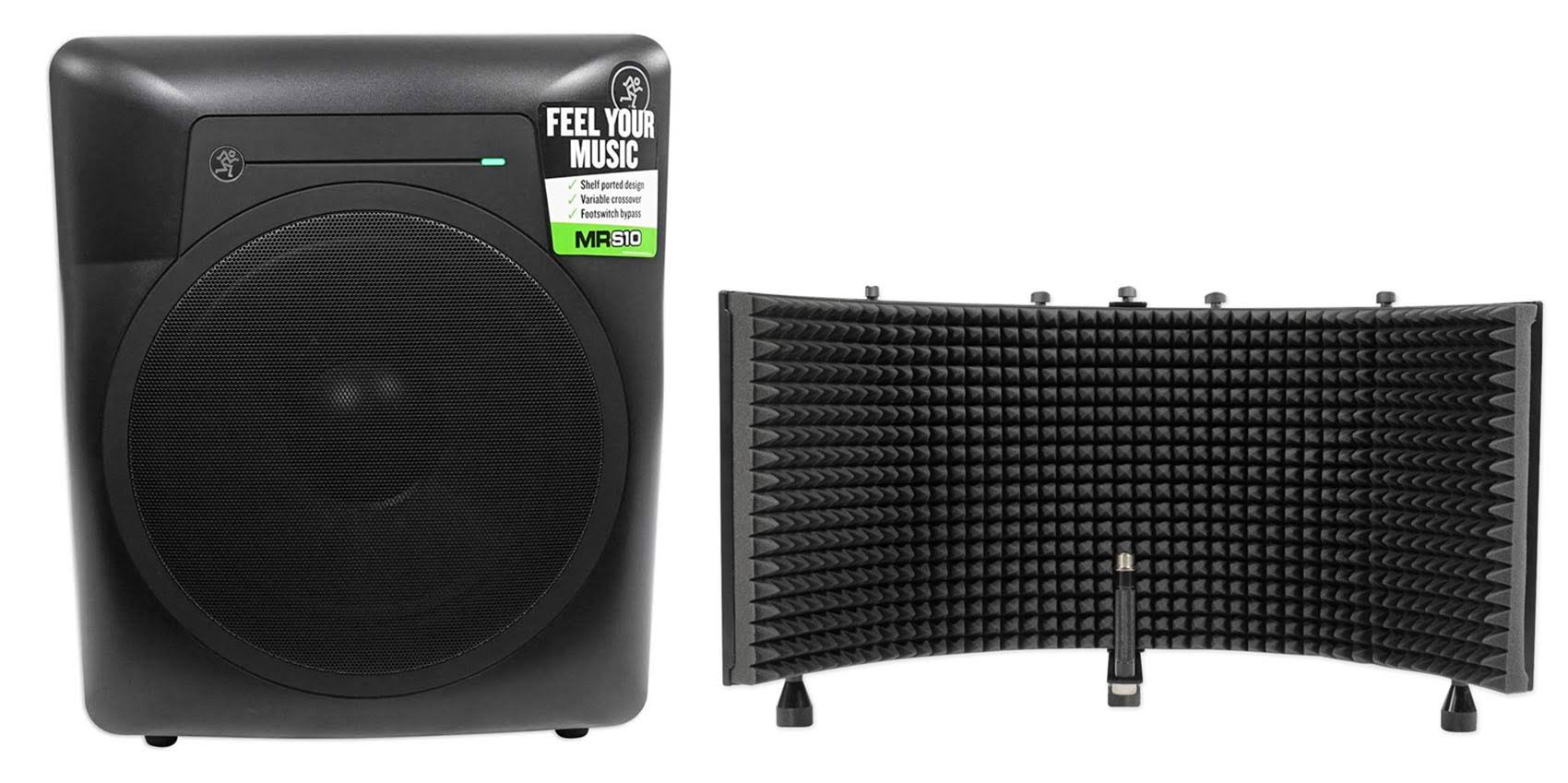 Mackie MRS10 10&rdquo; 120 Watt Powered Active Studio Subwoofer Sub+Isolation Shield