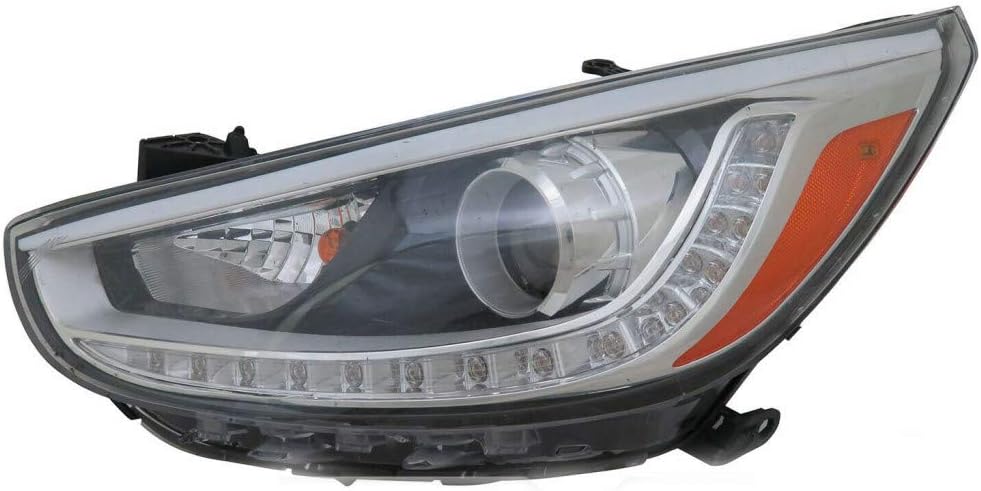 CarLights360: For Hyundai Accent Headlight Assembly 2014 15 16 2017 Driver Side DOT Certified w/Bulbs Projector w/LED Type HY2502191
