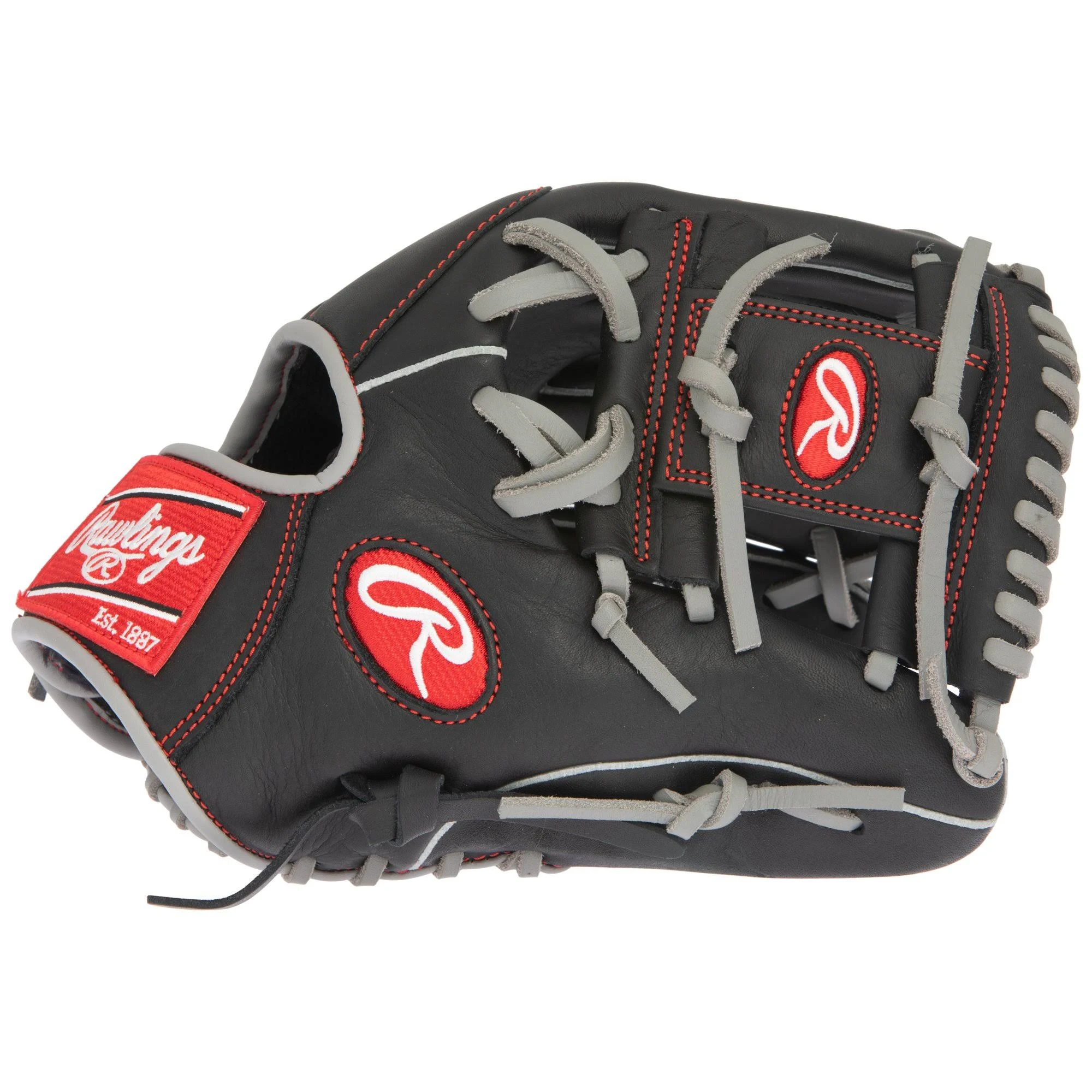 Rawlings Gamer XLE Right Hand Modified Trap-Eze Web 11-1/2x22 Baseball Gloves (Black/Grey/Red)