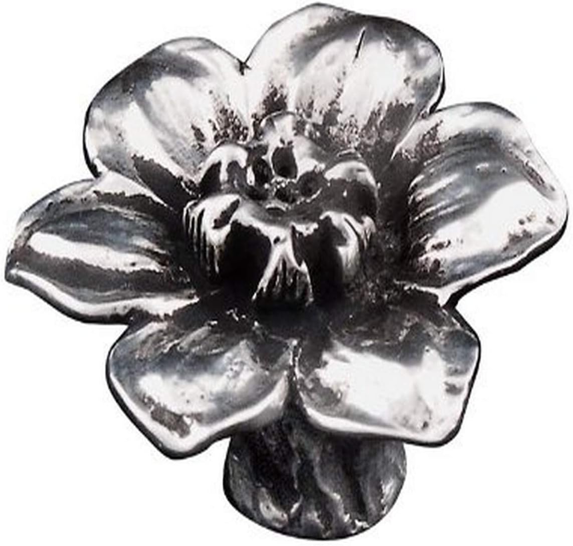 Vicenza Designs K1197 Carlotta Hibiscus Knob, Large, Antique Silver Pack of 2