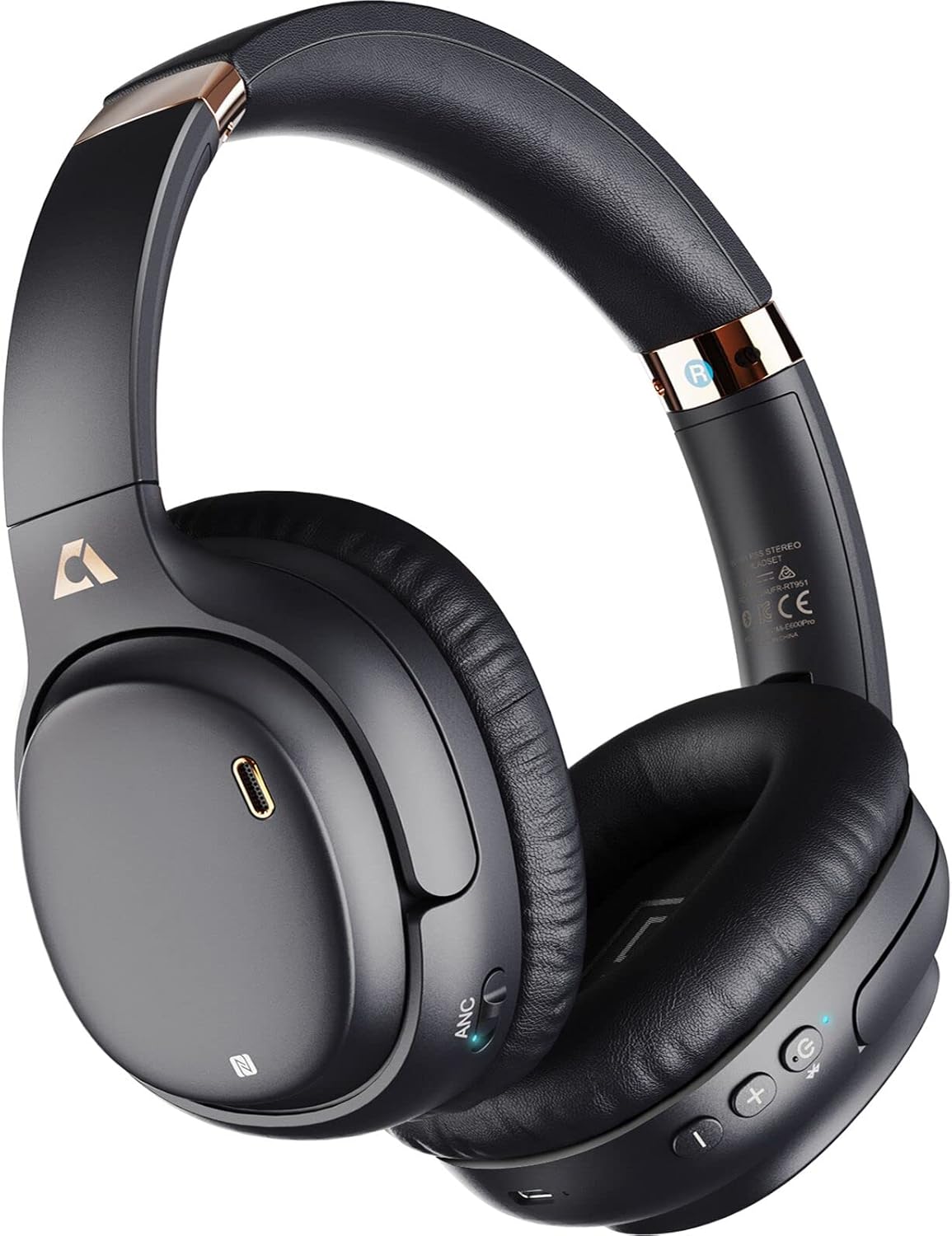 Ankbit by 1Mii E600Pro Hybrid Active Noise Cancelling Headphones with aptX HD & Low Latency, Over-Ear Bluetooth Headphones Wireless Headphones with Build-in Microphone Hi-Fi Deep Bass, 60H Playtime