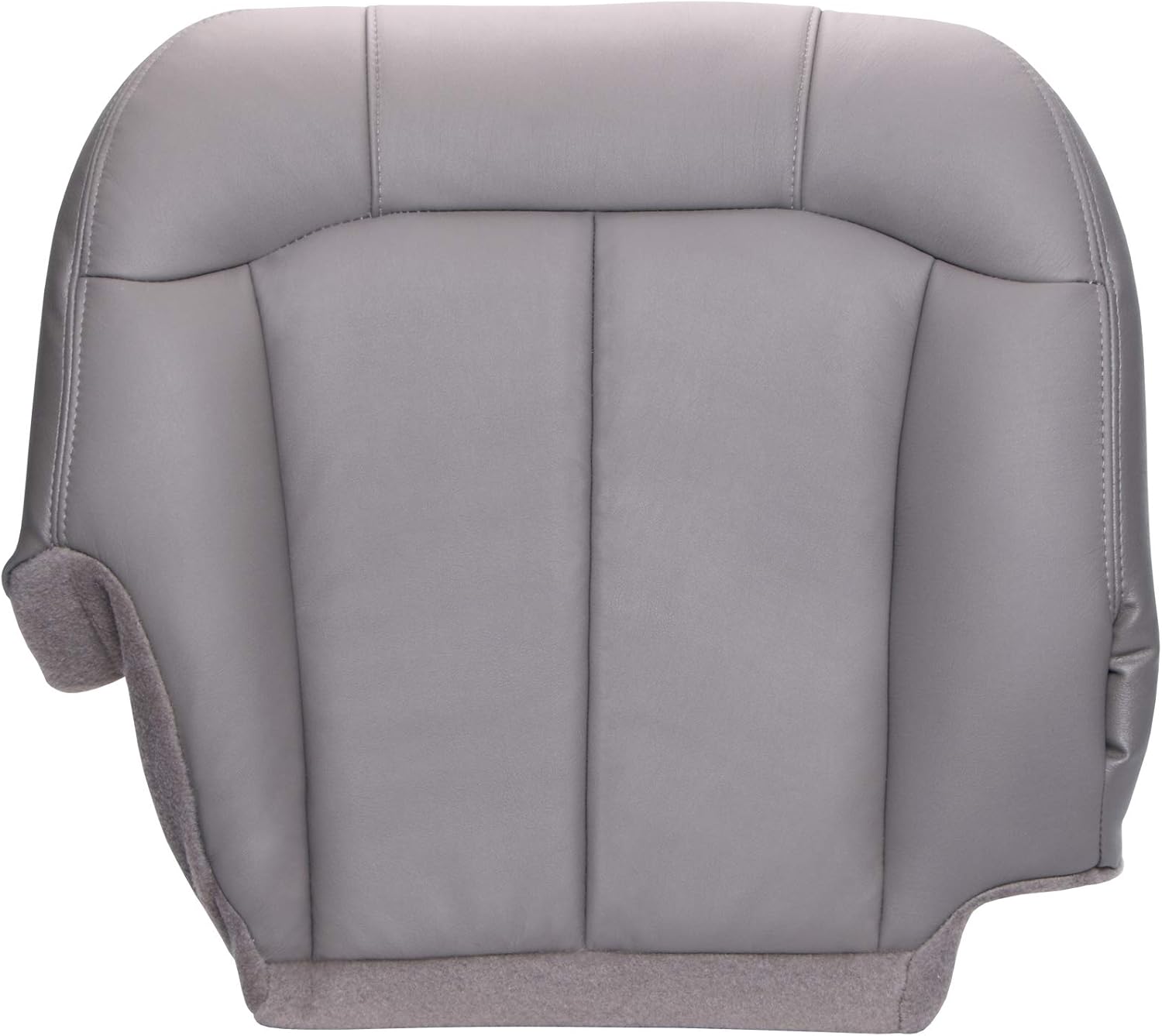 The Seat Shop Passenger Side Bottom Replacement Seat Cover - Medium Dark Pewter (Gray) Leather w/ Graphite Carpet Trim (Compatible with 1999 Chevrolet Silverado, GMC Sierra 1500, 2500, 3500)