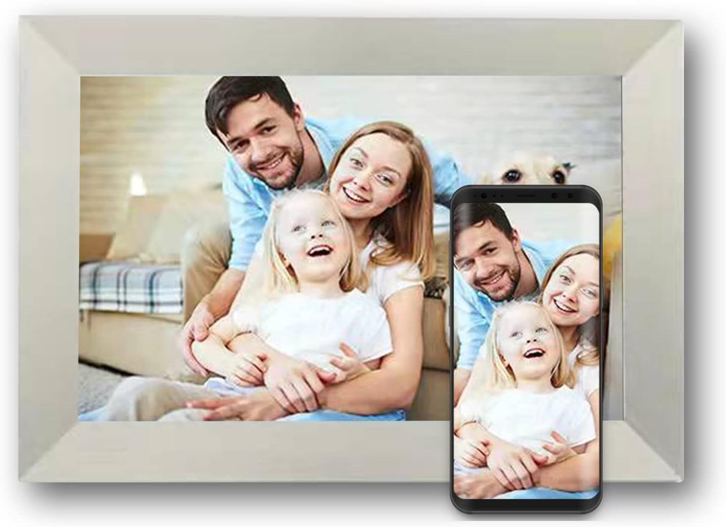 10.1 WiFi Digital Photo Frame, LCD HD Touch Screen Smart Cloud Photo Frame 16GB Storage [Support TF Card], Auto Rotate, Motion Sensor, Share Photos via App, Email, Cloud, Black