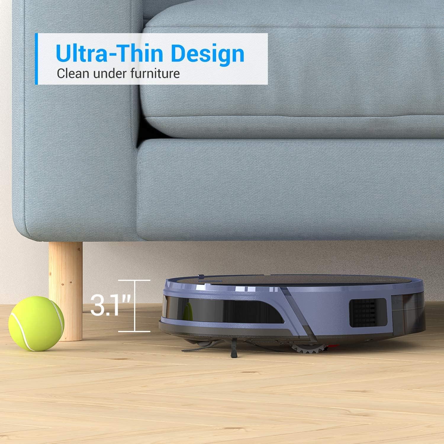 Lefant Robot Vacuum Cleaner ,Quiet Self-Charging Robotic Vacuum Cleaner, 2000Pa Strong Suction, 120 mins Runtime, Wi-Fi Connected, Works with Alexa, Ideal for Pet Hair, Carpets & Hard Floors (T800)