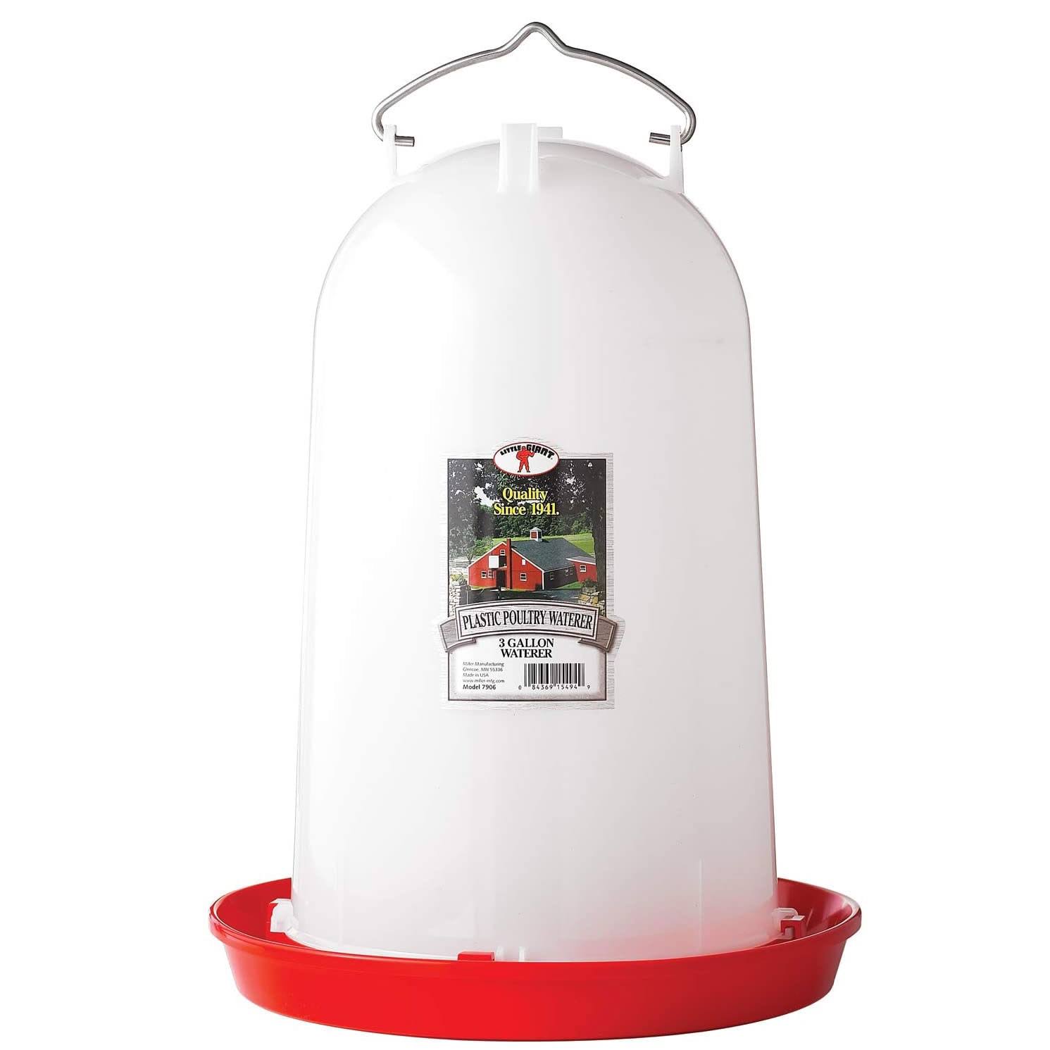 Little Giant 3-Gallon Heavy-Duty Plastic Gravity Fed Poultry Waterer (4 Pack)