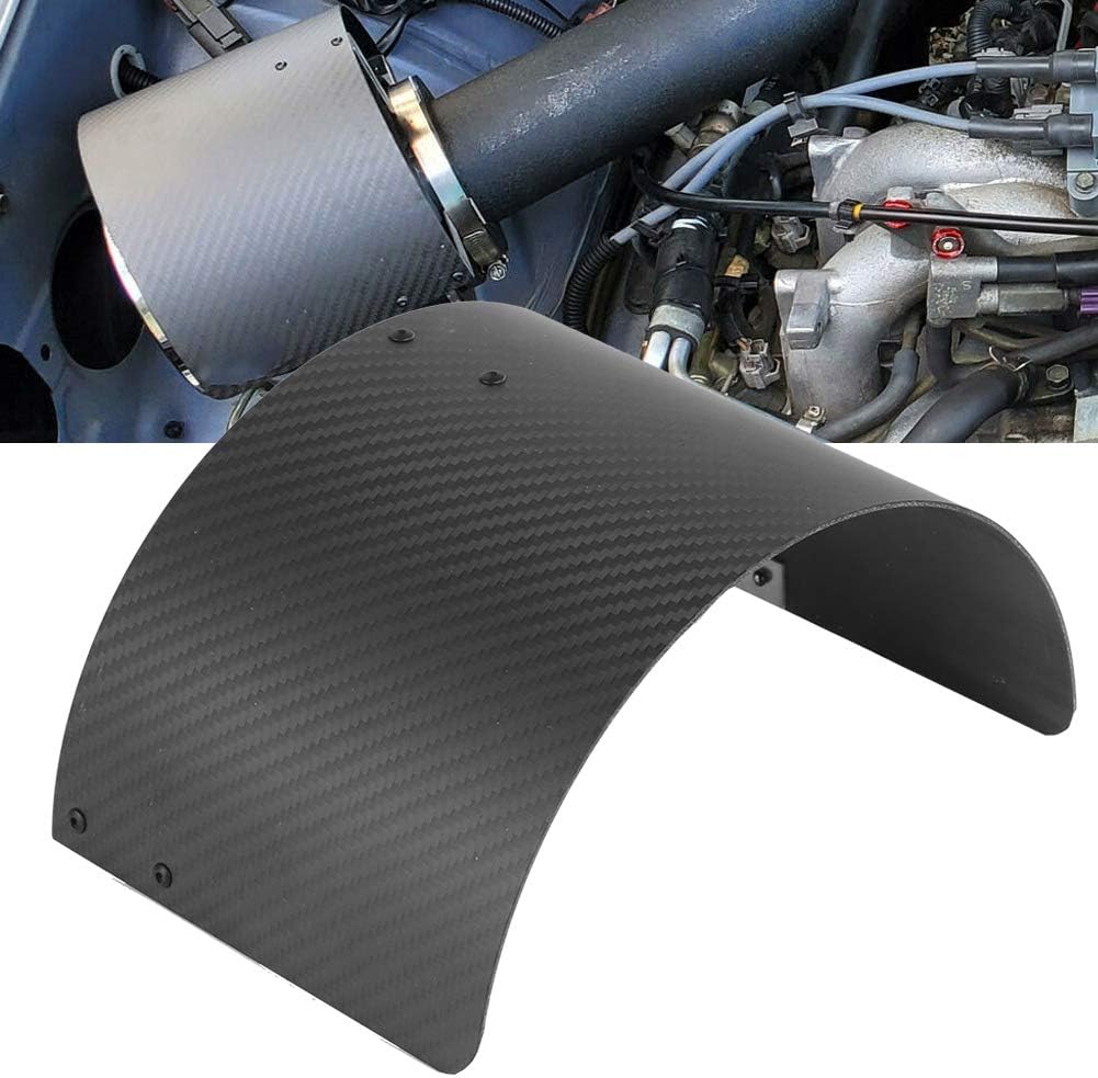 Air Intake Cone Cover, Carbon Fiber Intake Heat Shield, Car Accessory Universal Auto Modified Parts for Air Filters(Matte carbon fiber) Pack of 2