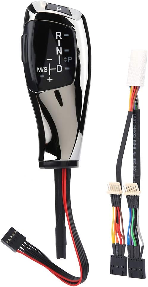 Suuonee Gear Shift Knob, LHD Automatic LED Gear Shift Knob Lever Fits for E90 E91 E93 E81 E82 E84 E87 E88 E89(Fits for Left Hand Drive only)(Jet Black)