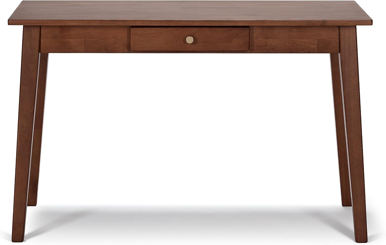The Vine Square Wood Desk – Classic Mid-Century Modern 47 Inch Grayson Solid Wooden Small Table with Drawer Workspace Writing Station Home Office Work Desktop Furniture 8580