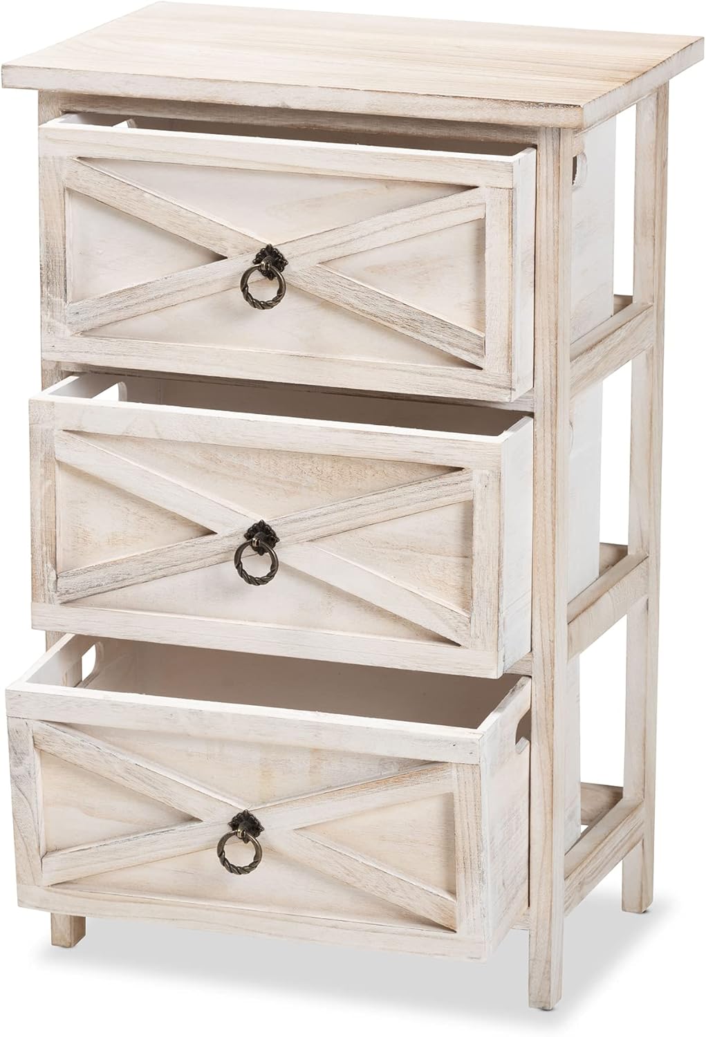 Baxton Studio Tracen Multipurpose Shelving and Cabinets, Light Brown