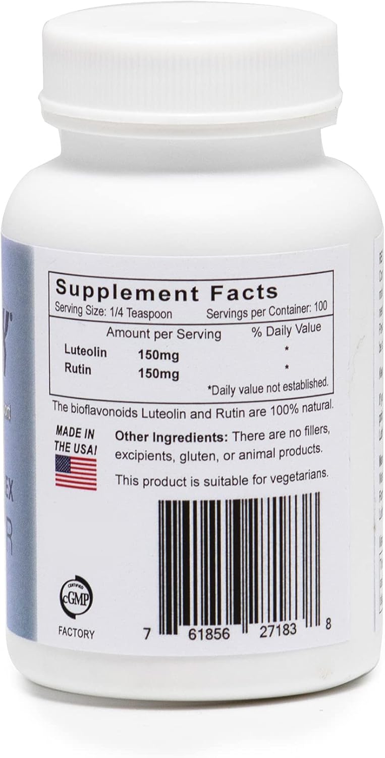 LutiMax Luteolin Complex Powder w/Rutin 30 gm 100 Servings - Natural Bioflavonoids - Immune, Nervous & Health System Balance Support - Muscle & Brain Memory Supplement - Anti-inflammatory Pack of 2
