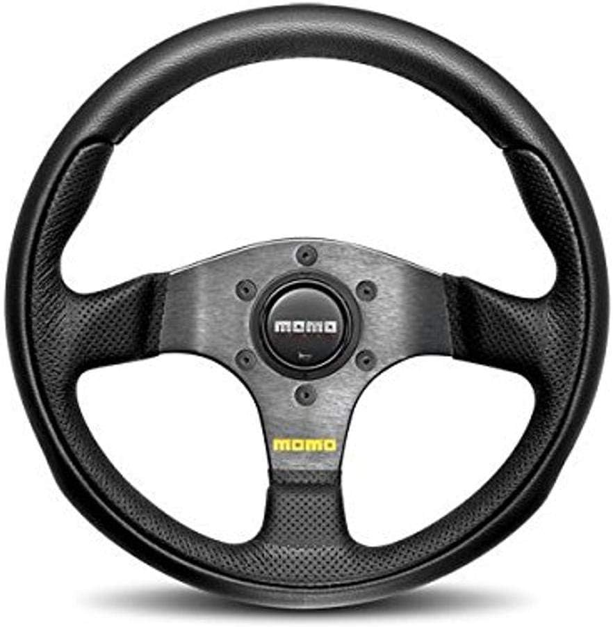 Momo TEA30BK0B Team 300 mm Leather Steering Wheel,Black