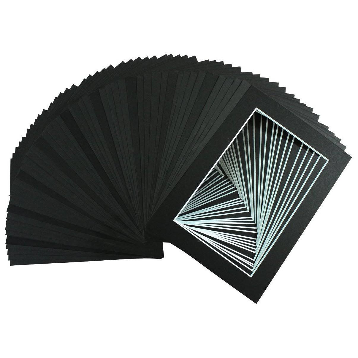 Mat Board Center Premier High Quality Crescent 5x7 Black Picture Mat Sets.