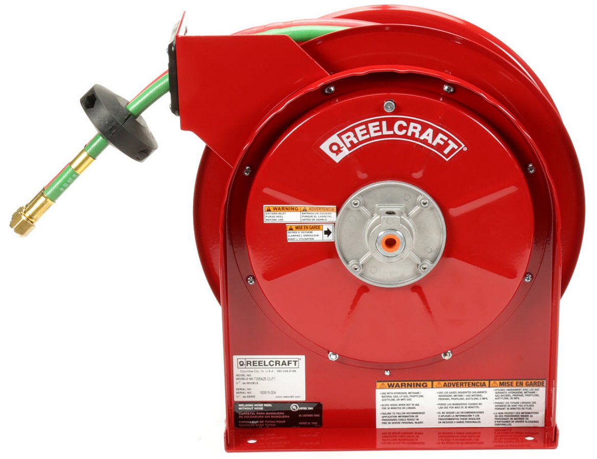 Reelcraft TW5425 OLP Spring Retractable Gas Welding Hose Reel, 1/4