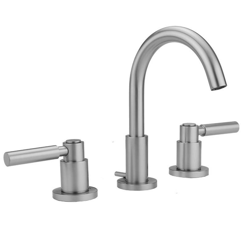 Jaclo Uptown Contempo 8880-L-836-SG Faucet with Round Escutcheon u0026 Fully Polished u0026 Plated Pop-Up Drain - Satin Gold