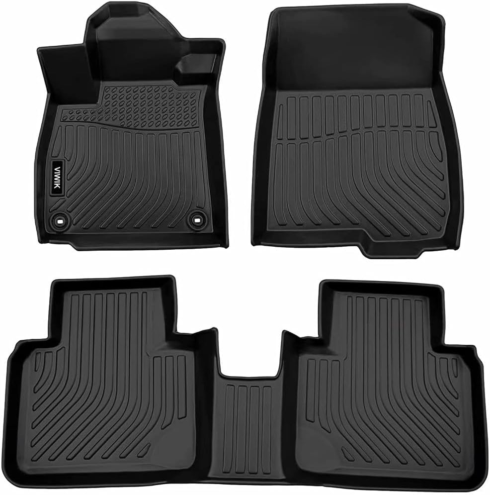 VIWIK Floor Mats Compatible for 2018 2019 2020 2021 2022 Accord, Car Mats All Weather Custom Floor Liners Full Set Include 1st and 2nd Row Front & Rear, Automotive Floor Mats TPE Black