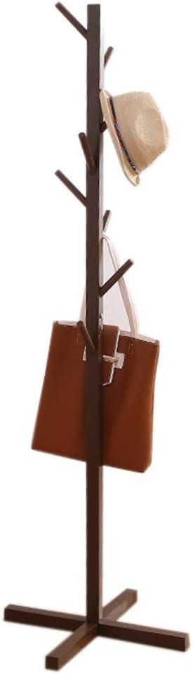 Barture Nordic Solid Wood Coat Rack Save Space Household Easy Assembly Bedroom Hanger, 4 Colors to Choose from (Color : B)