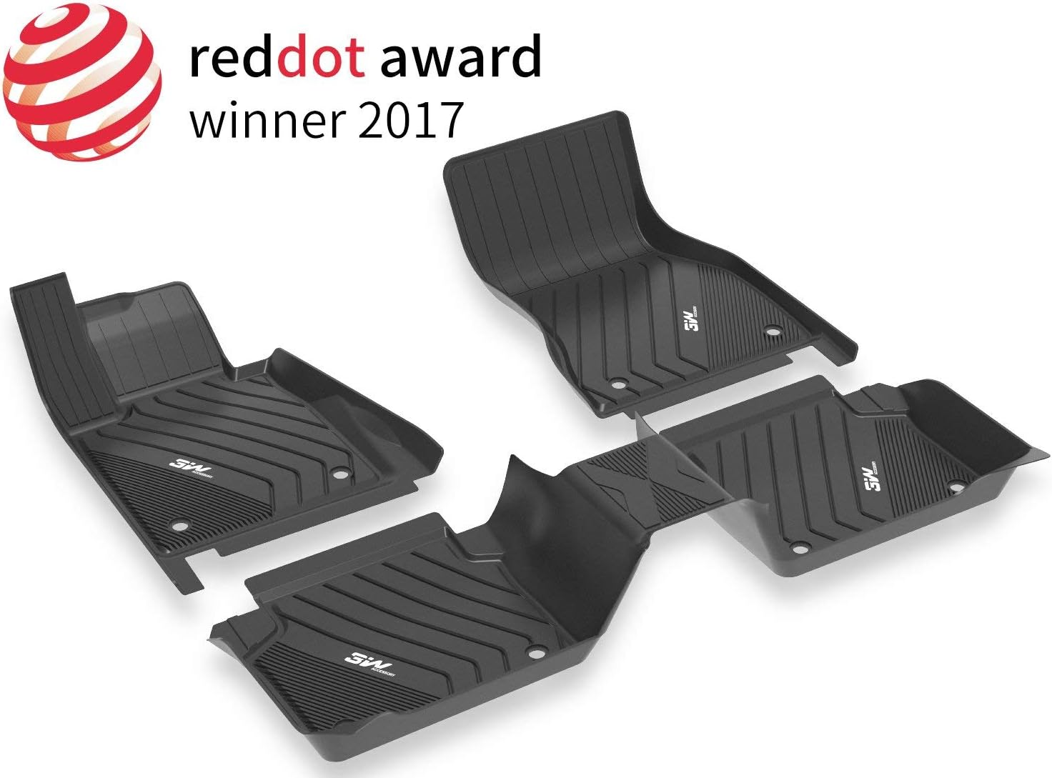 3W&nbsp;Floor&nbsp;Mats&nbsp;Compatible for BMW X2 2018-2021 Custom Fit TPE All Weather 1st&2nd&nbsp;Row&nbsp;Full&nbsp;Set&nbsp;Car&nbsp;Mats,&nbsp;Black