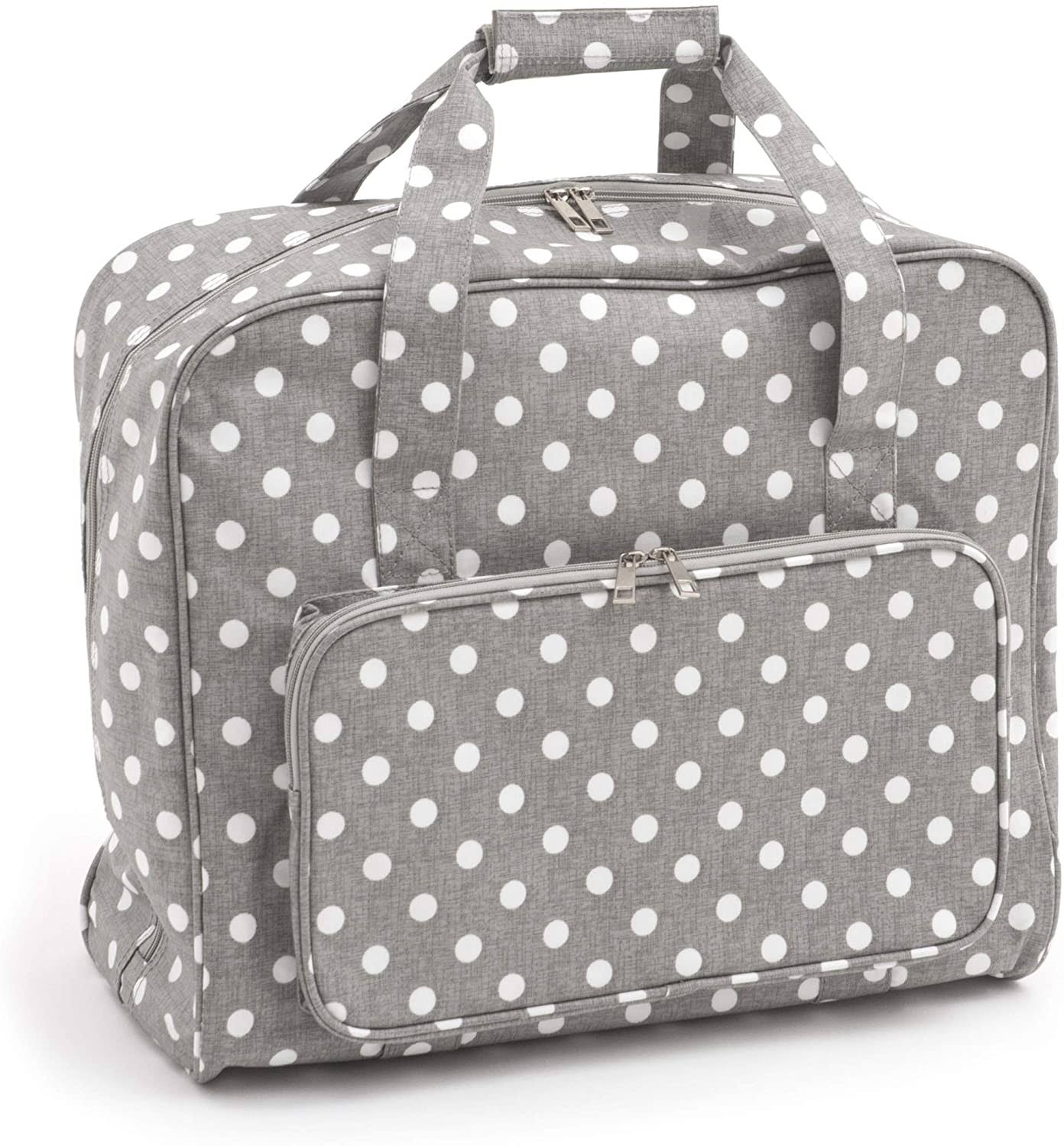 Grey Linen Polka Dot Sewing Machine Bag by Hobby Gift MR4660 8