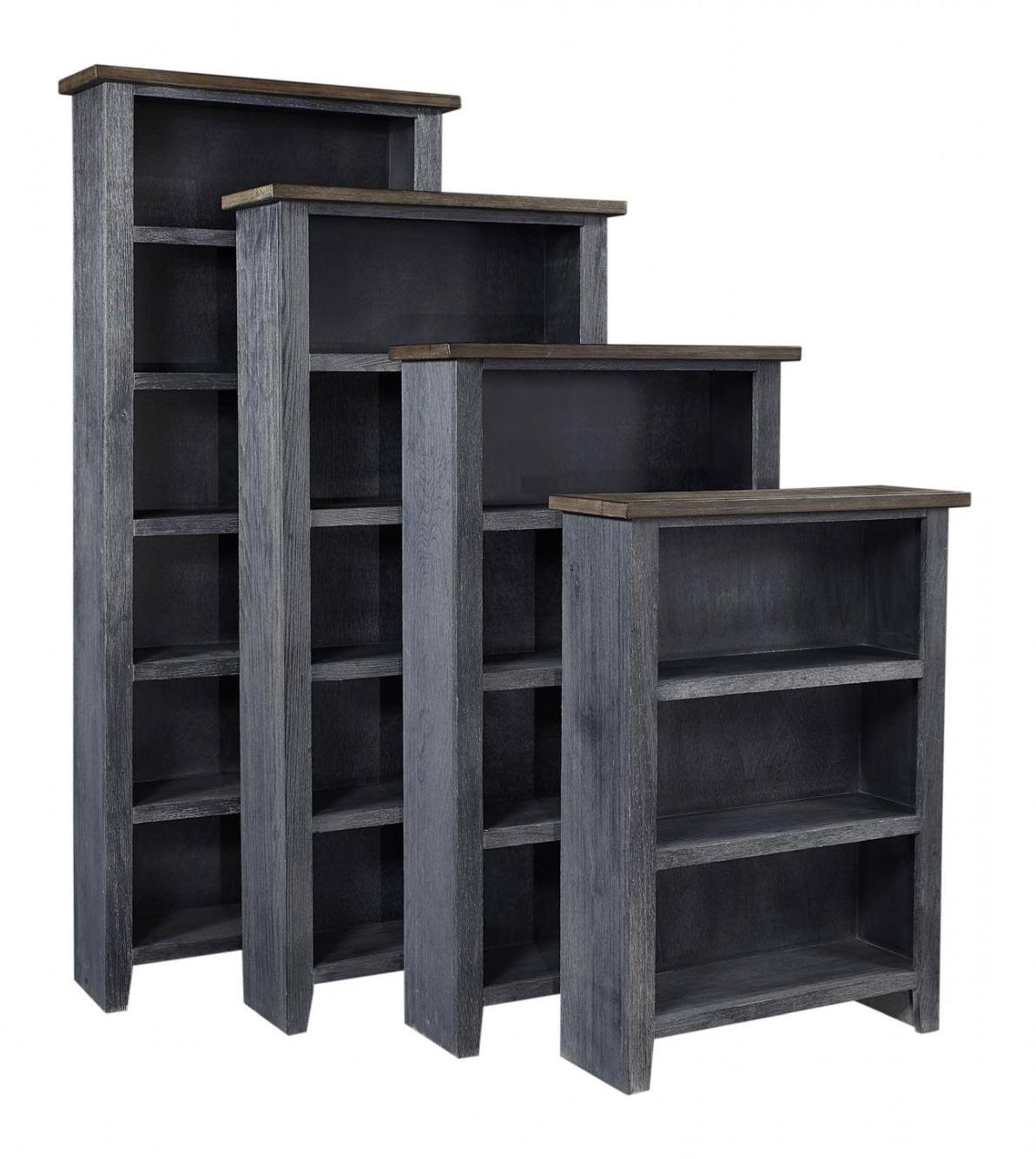 Eastport 74x22 Bookcase w/ 4 Fixed Shelves in Drifted Black