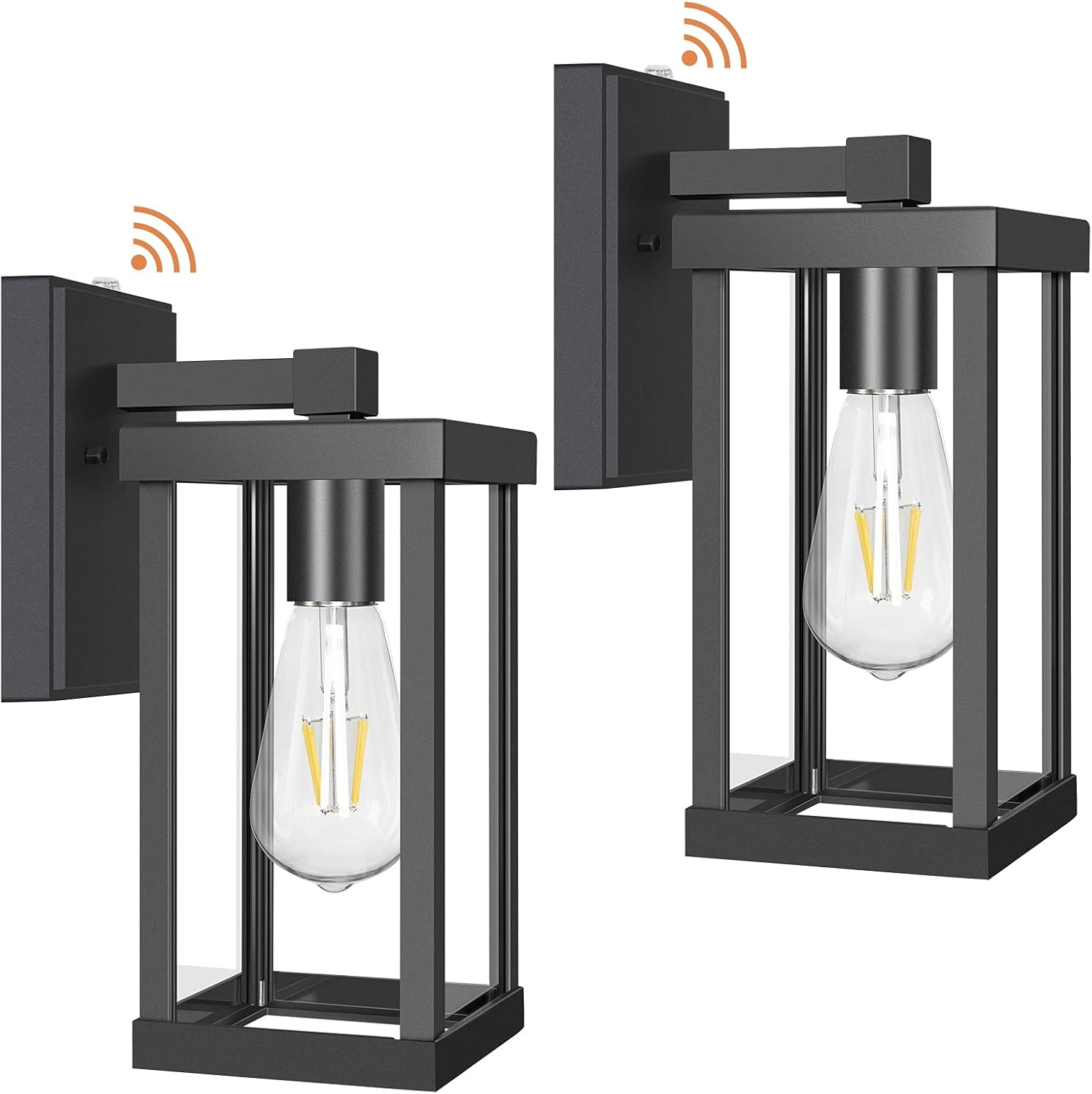 Dusk to Dawn Outdoor Wall Lantern Fixture,Exterior Wall Mount Matte Black Porch Light Anti-Rust Matte Black Wall Lamp(Pack of 2)&hellip;