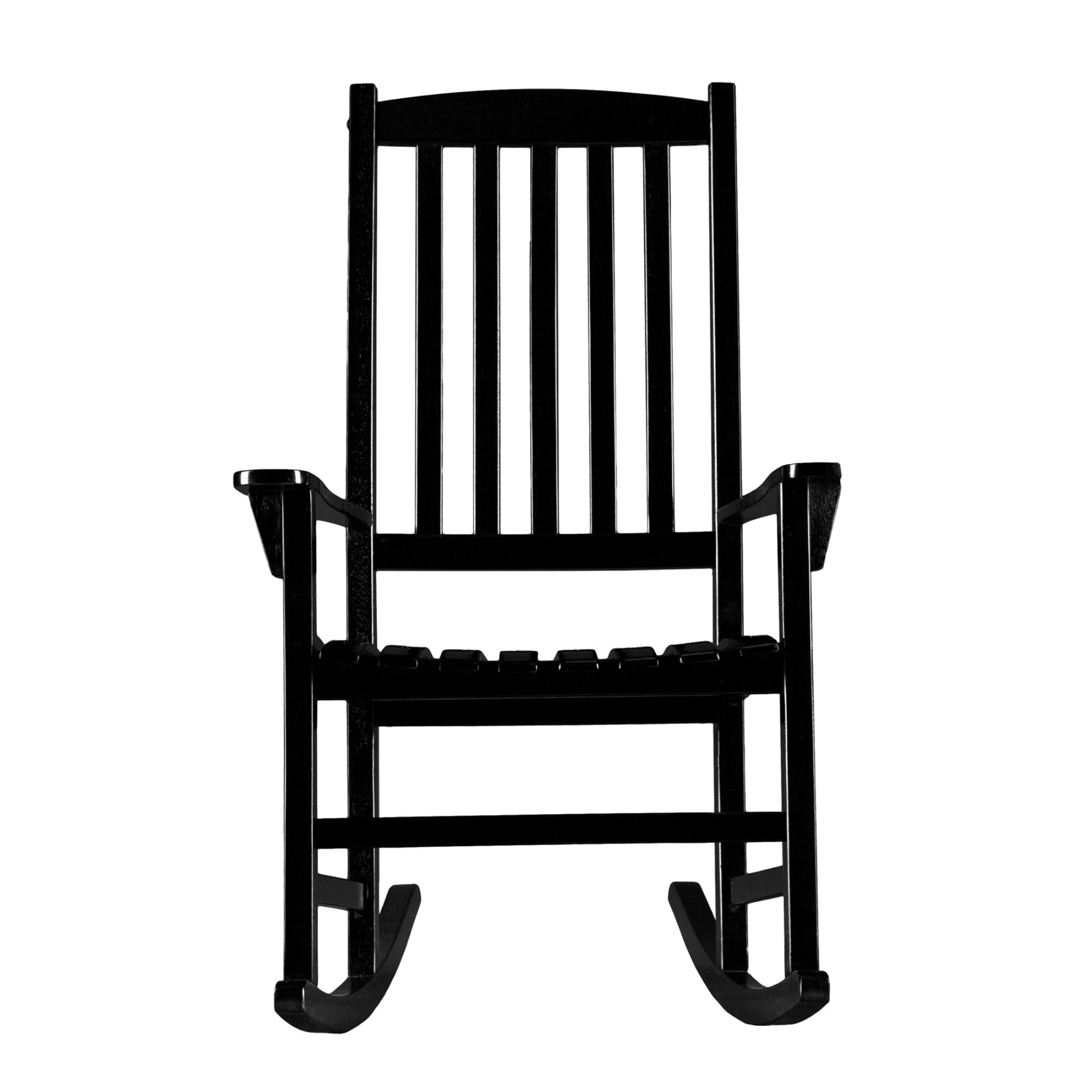 44.75x22 Black Solid Contemporary Porch Rocker Chair