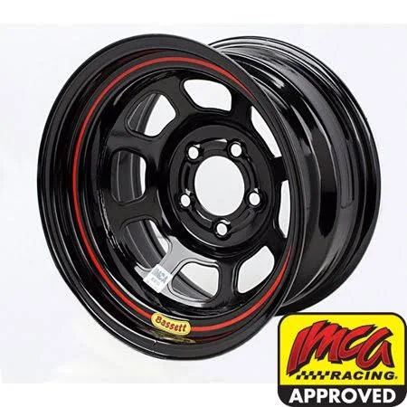 Bassett Basset 58DC1I 15x8 D-Hole 5 on 4.75 1 inch IMCA Black Wheel