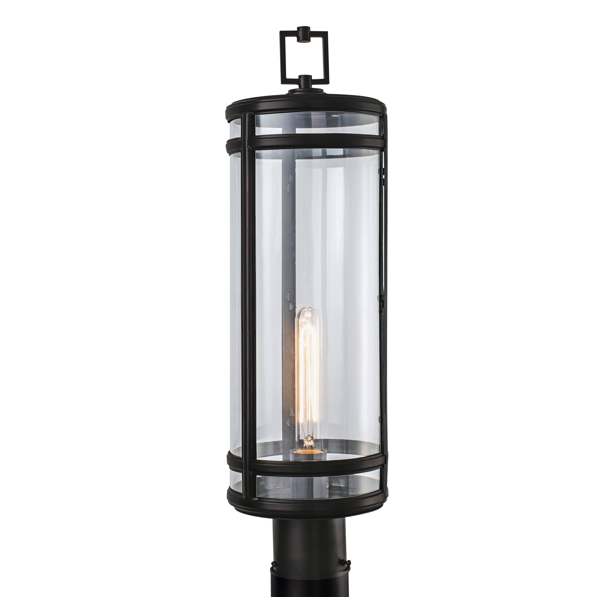Norwell Lighting 1192-ADB-CL New Yorker Outdoor Post Light in Acid Dipped Black