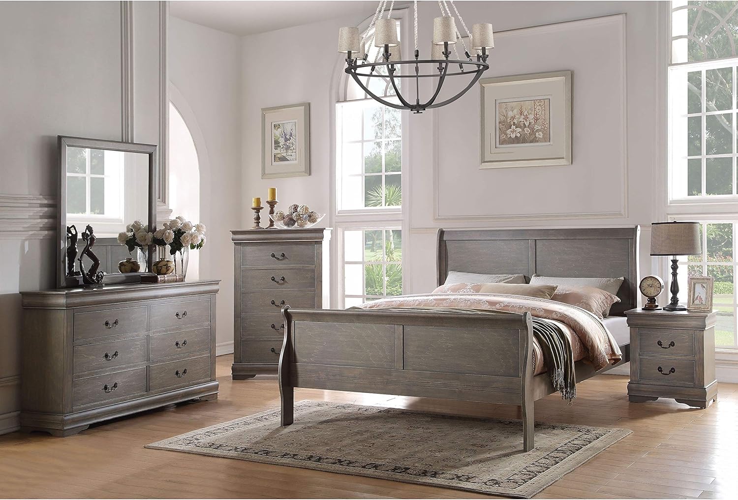 ACME Furniture Louis Philippe Eastern King Bed, White