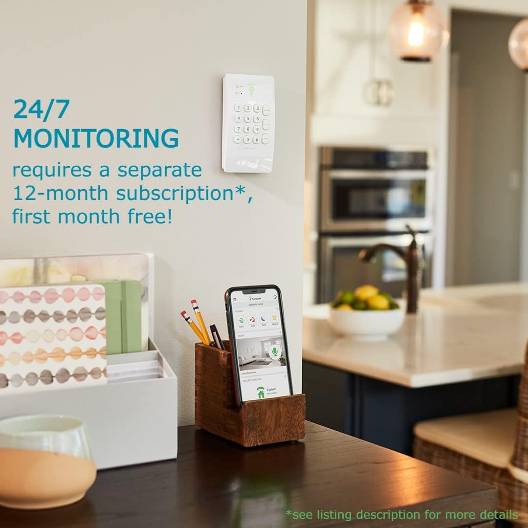 Frontpoint Home Security System | Bunker Package - 9 Piece Security Kit Includes Indoor and Doorbell Camera | 24/7 Professional Monitoring | Compatible with Alexa & Google Assistant