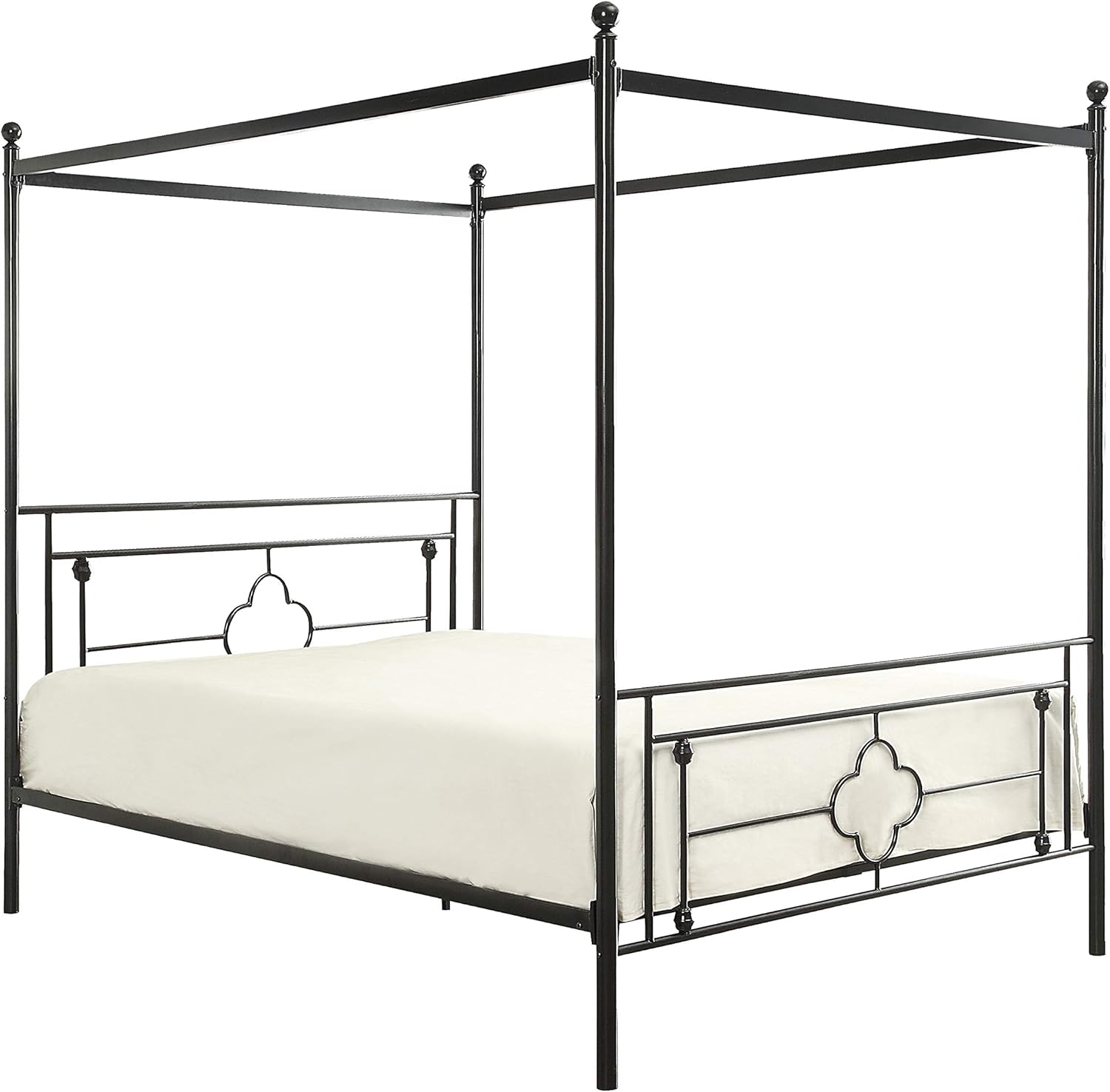 Lexicon Omaha Metal Canopy Bed, Queen, Black