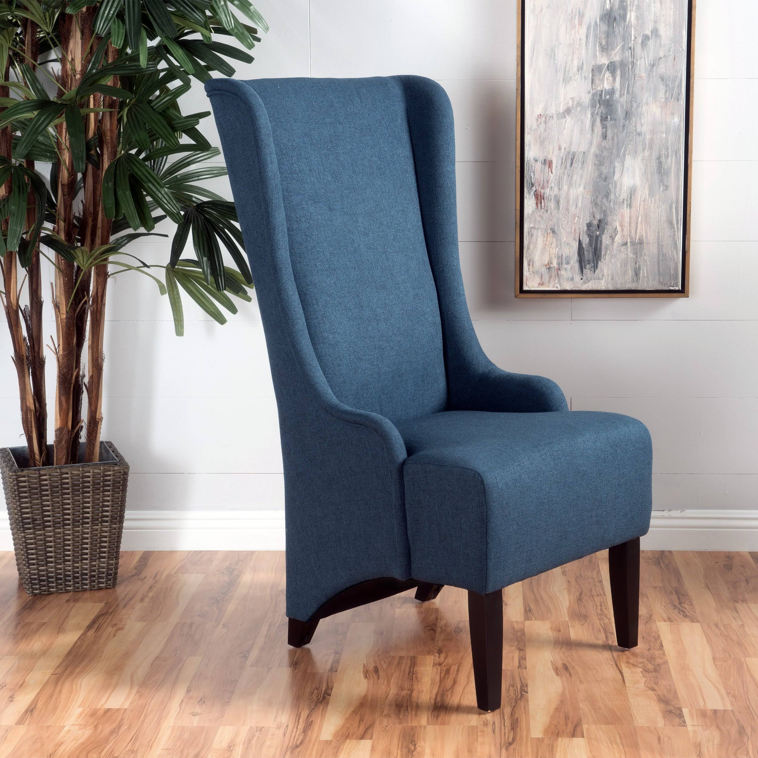 Sheldon Traditional Design High Back Fabric Dining Chair - Dark Blue
