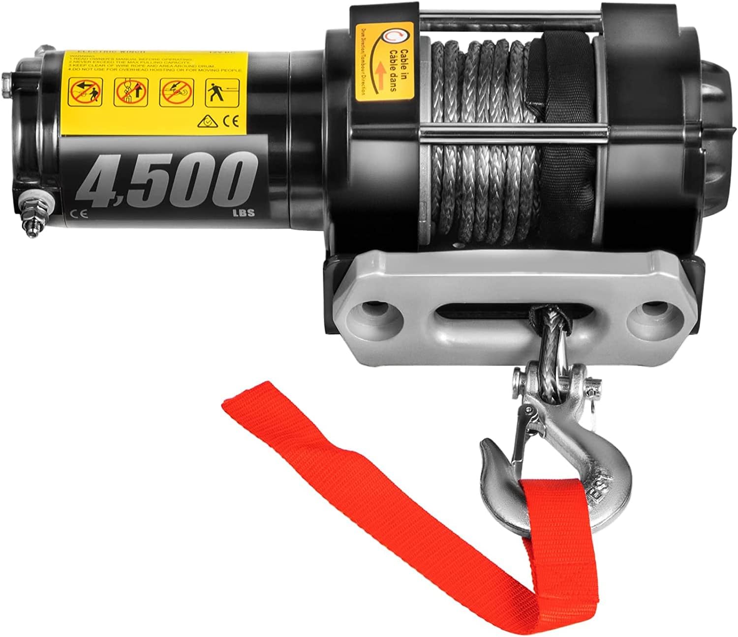 VEVOR 4500lb Load Capacity Truck Winch Compatible with Jeep Truck SUV 43ft/13m Synthetic Rope 12V Power Winch with Wireless Remote Control, Powerful Motor for ATV UTV Off Road Trailer