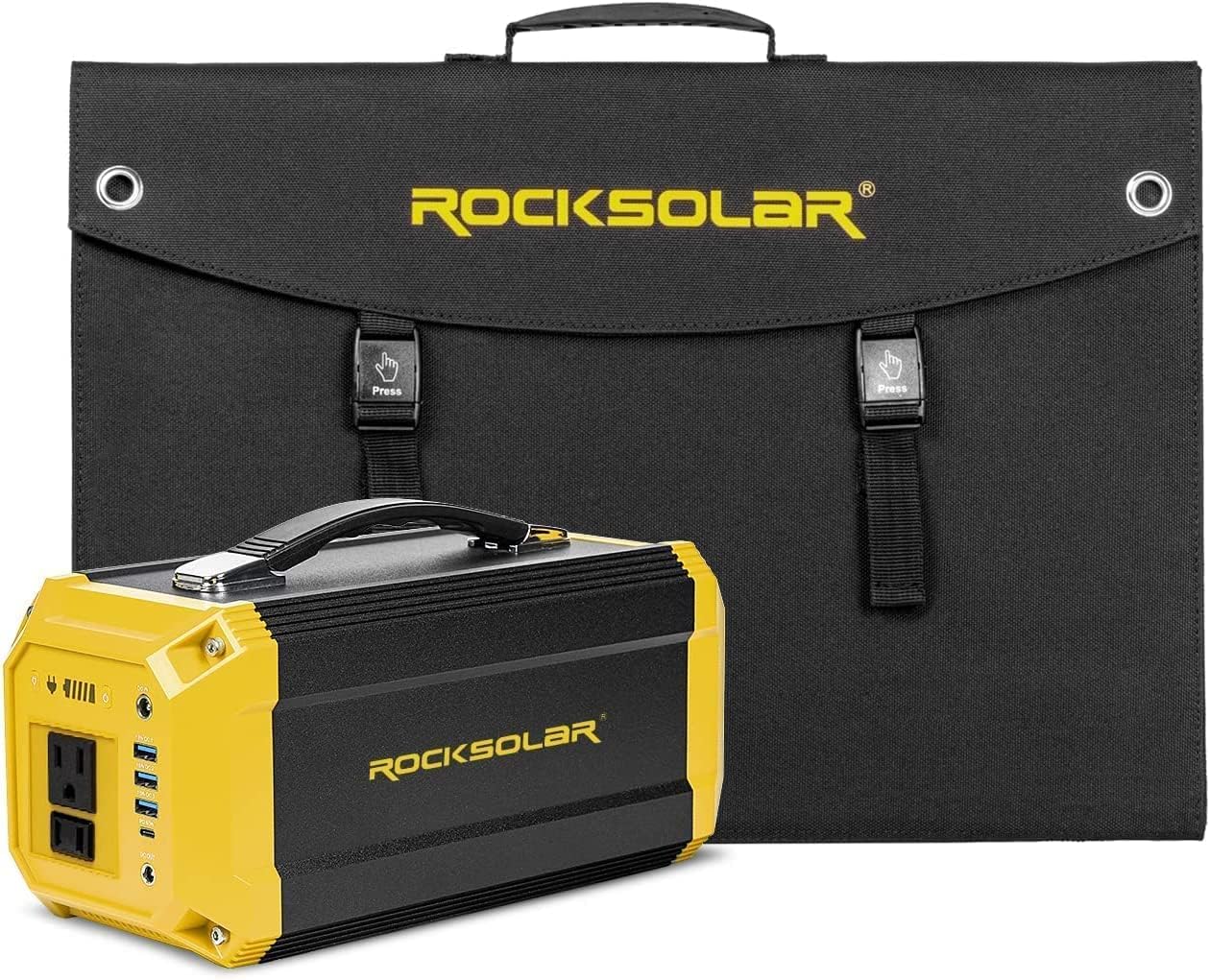 ROCKSOLAR Portable Power Station 300W Utility RS630A - 333Wh Backup Lithium Battery, Solar Generator Power Supply with AC/USB/12V DC Outlets for Camping, RV, Home, Outdoor, Emergency