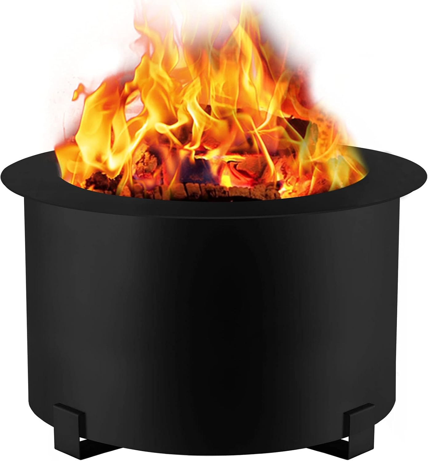 VEVOR Smokeless Fire Pit, Carbon Steel Stove Bonfire, Large 21.5 inch Diameter Wood Burning Fire Pit, Outdoor Stove Bonfire Fire Pit, Portable Smokeless Fire Bowl for Picnic Camping Backyard Black