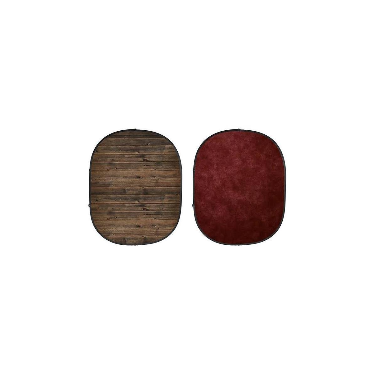 Savage Collapsible 5 x 7& Backdrop (Rustic Planks/Red) CB188