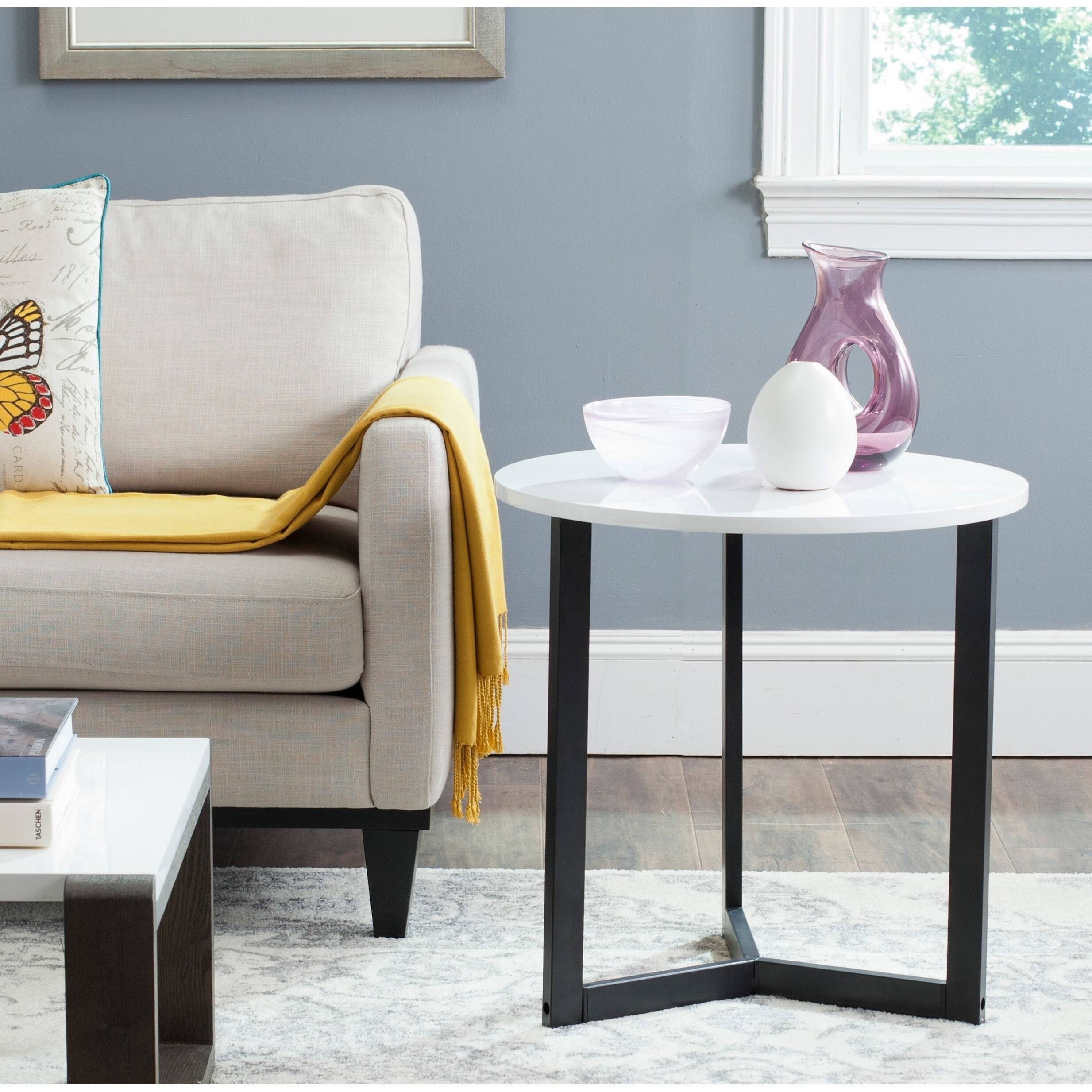 Safavieh Ballard End Table - White Black