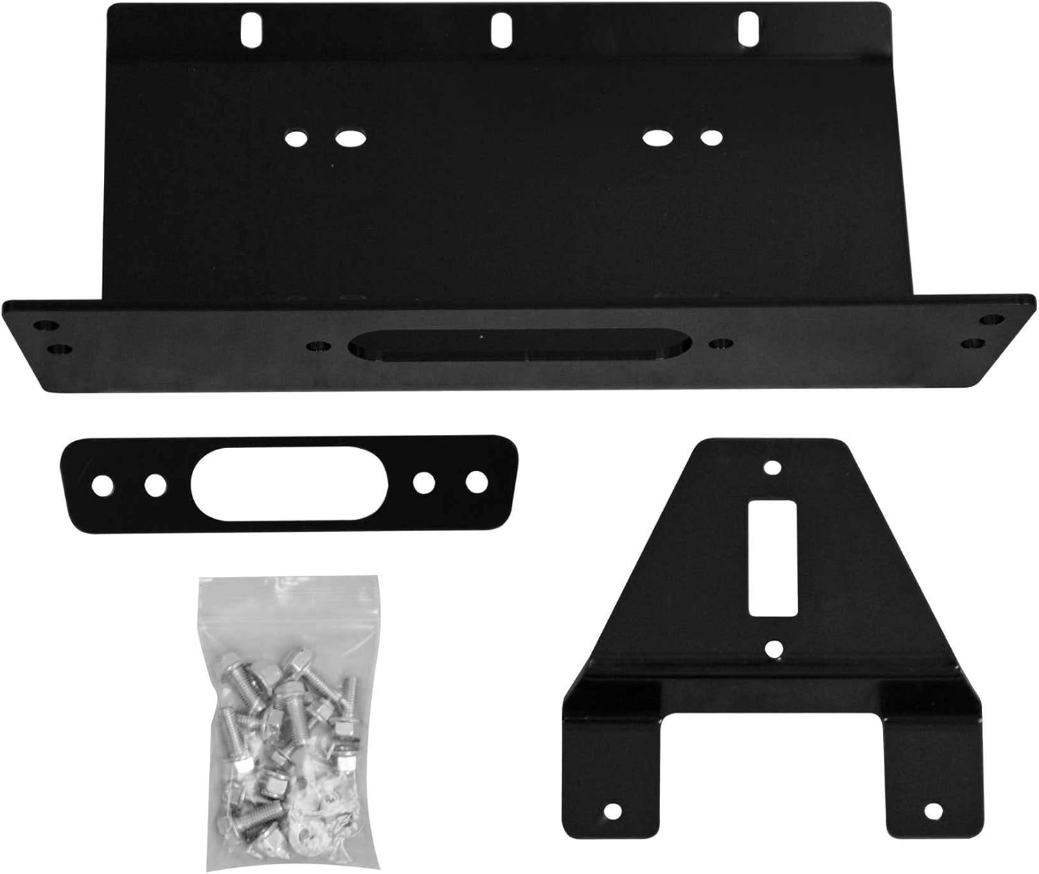 SuperATV Winch Mounting Plate for 2009-2019 Polaris Ranger XP 500 | 2009-2014 Ranger XP 800 | 2010-2014 Ranger XP 800 Crew | Compatible with Many OEM and Aftermarket Winches Pack of 2