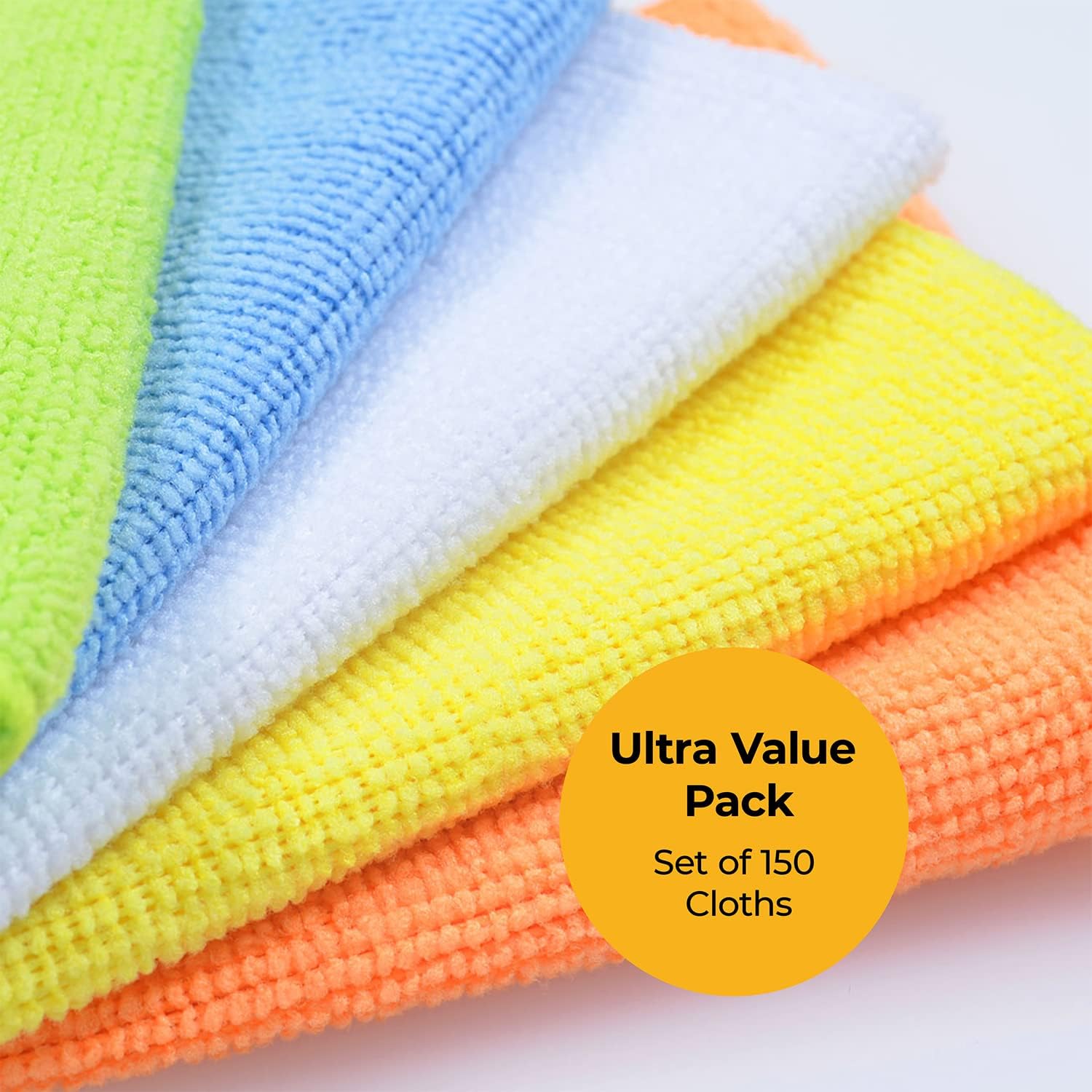 Best Microfiber Cleaning Cloths | All Purpose Towels for Lint-Free, Scratch-Free, Waterless Cleaning – Multicolor Bulk Pack of 150 Rags (12 x 12 in.) Pack of 2
