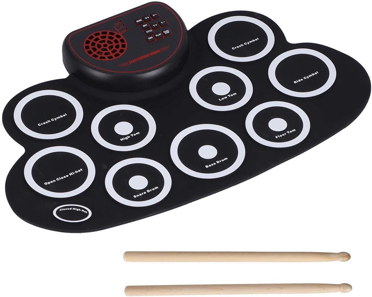 FastUU Roll Up Drum Practice Pad, Light Weight Electronic Drum Set for Home Play for 3+ Years Old Kids