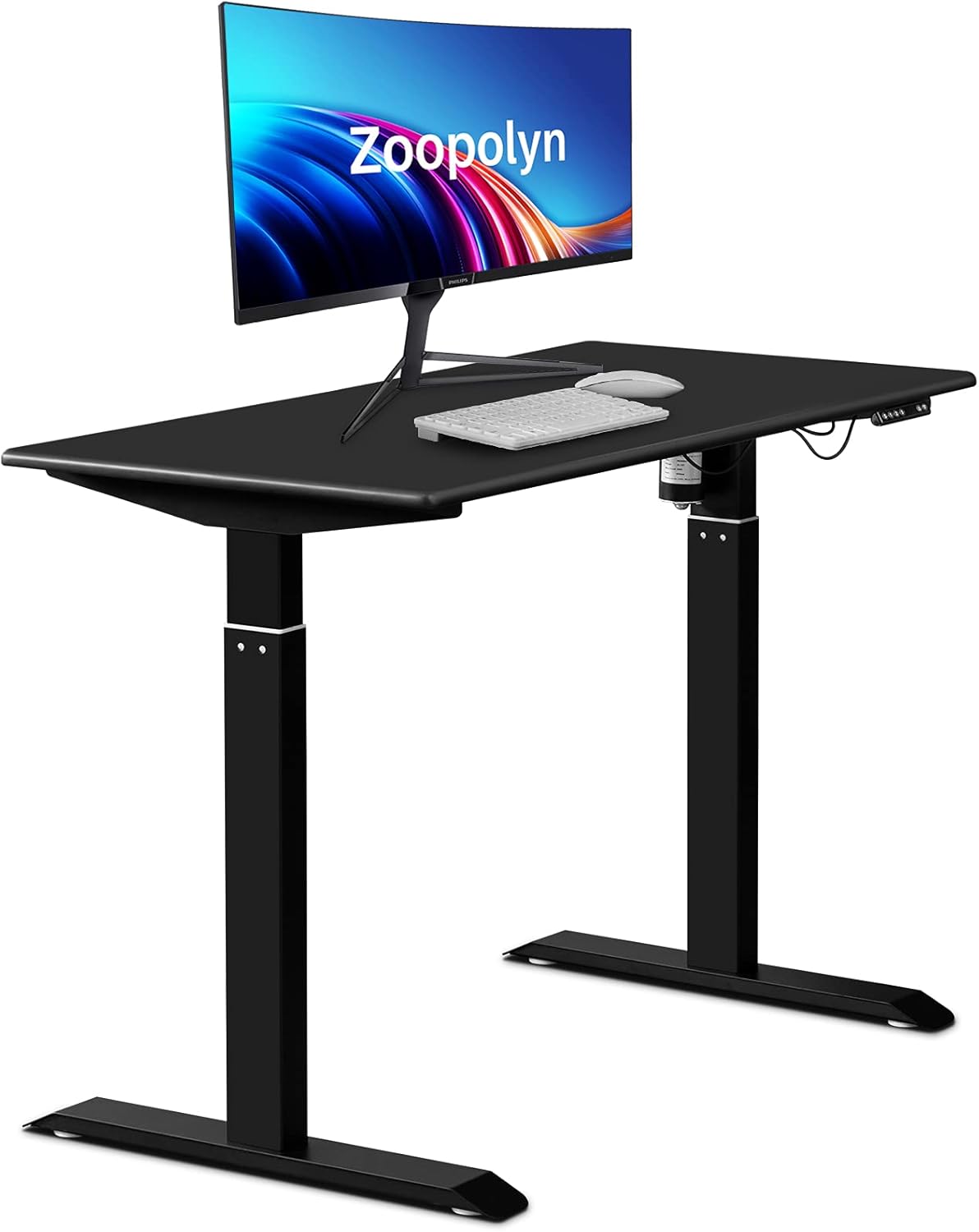 Zoopolyn Electric Standing Desk with Whole Piece MDF Board 48