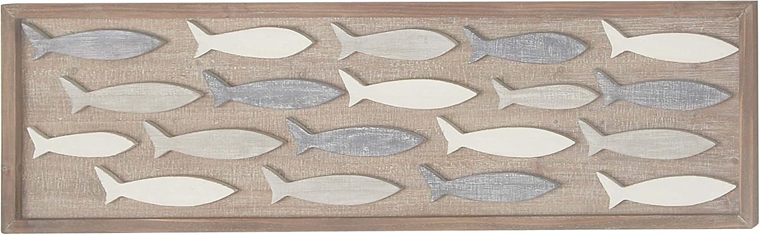 Deco 79 59495 Wooden Wall Panel, Black/Brown/Gray Pack of 2