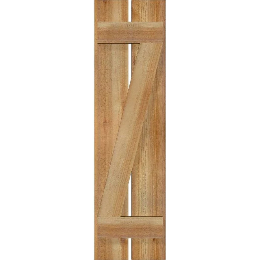 Ekena Millwork RBS06Z11X041RWR 11 1/4x22W x 41x22H TimberCraft Two 5 3/8x22 Boards Spaced Board-n-Batten Shutters w/Z-Bar, Rough