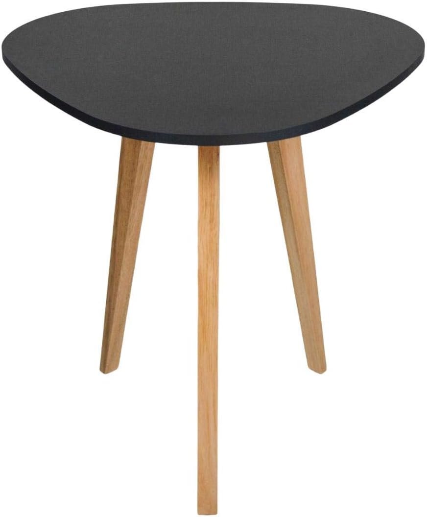 Tall Cocktail Table for The Living Room, Office and Bedroom - 25 x 23 x 24-inch Accent Table with MDP Coating and PVC Edges &ndash; Eucalyptus Wooden Legs - Available in Black, White, Natural Wood