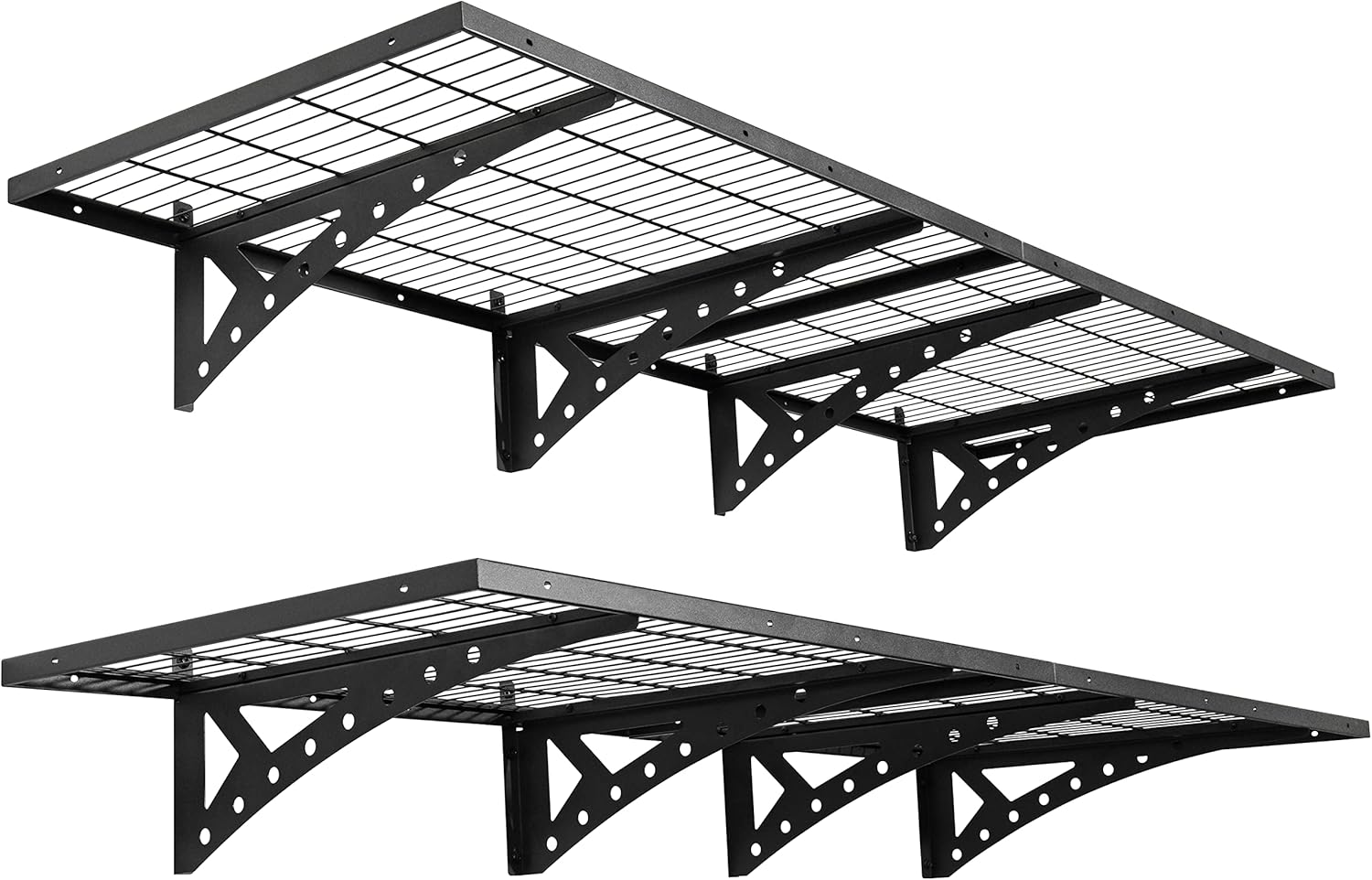 Sanhang 2-Pack 2x6ft Garage Storage Rack, Suitable for Garage, Storage Room Wall-Mounted Storage Shelf, Black