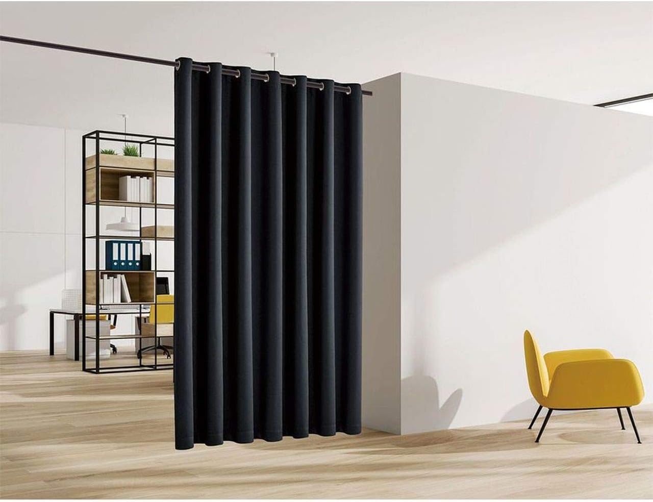 Legacy Decor Blackout Room Divider Panel Privacy Partition Heavyweight Premium Fabric Thermal Insulated, Grommet Top, 180