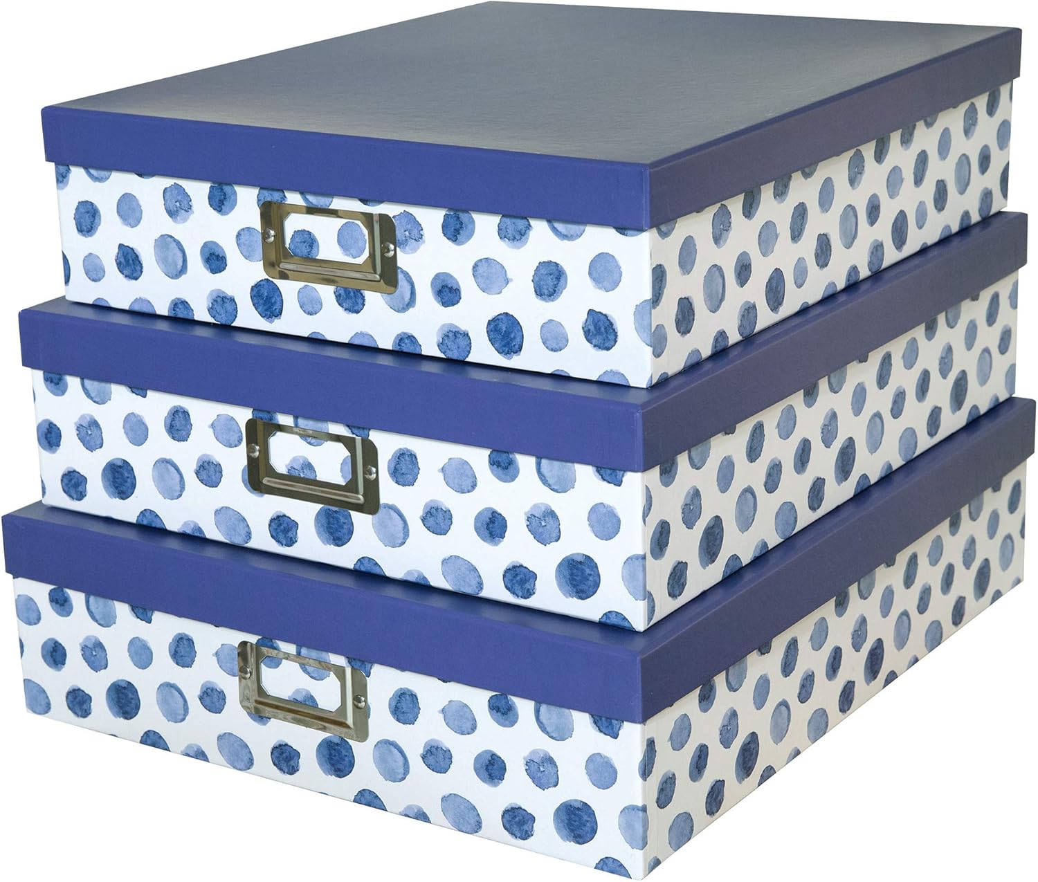 Soul & Lane Decorative Storage Cardboard Boxes with Lids | Modern Botanical - Set of 3 | Black and White Paperboard Nesting Boxes Pack of 2